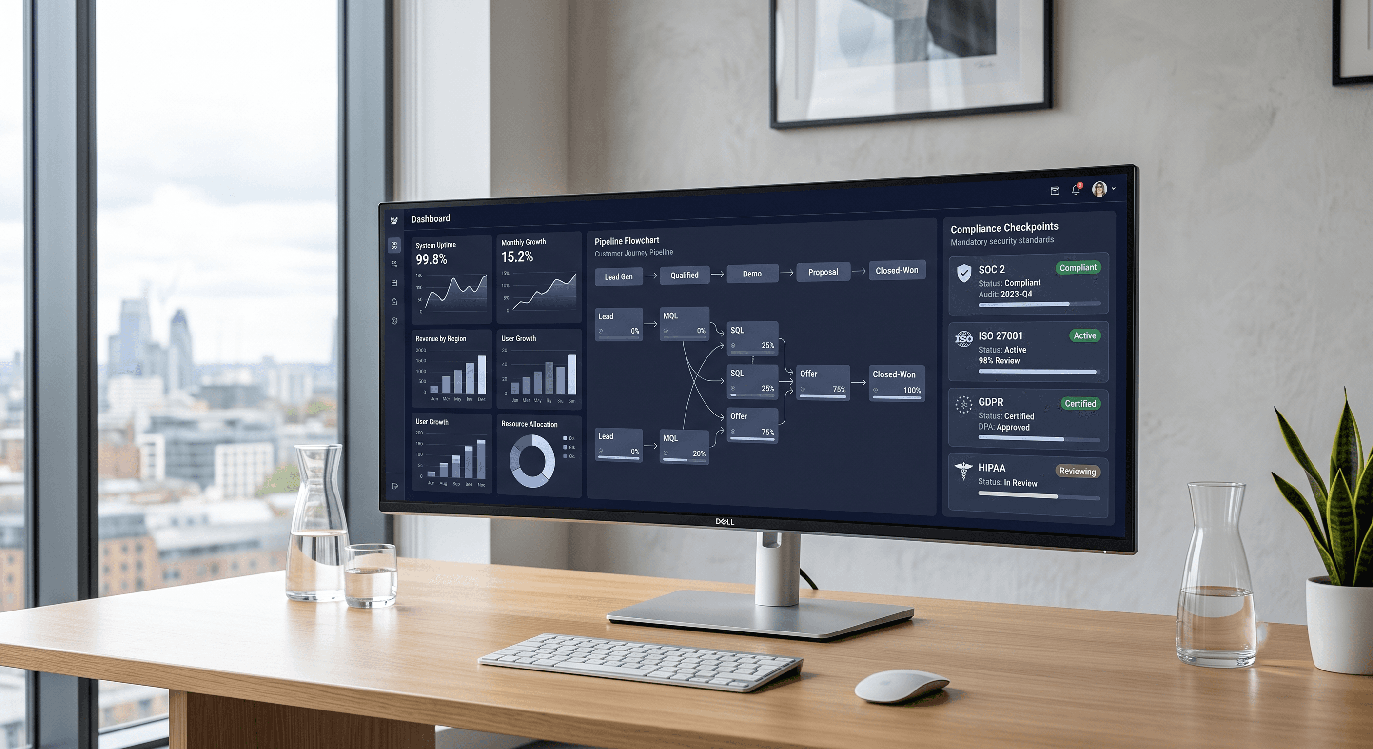 SaaS dashboard displaying analytics for Michigan real estate brokerage operations and transaction coordination